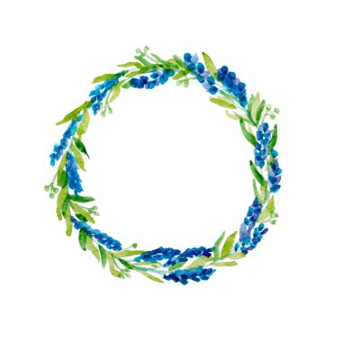 Suluboya çiçek çelenk