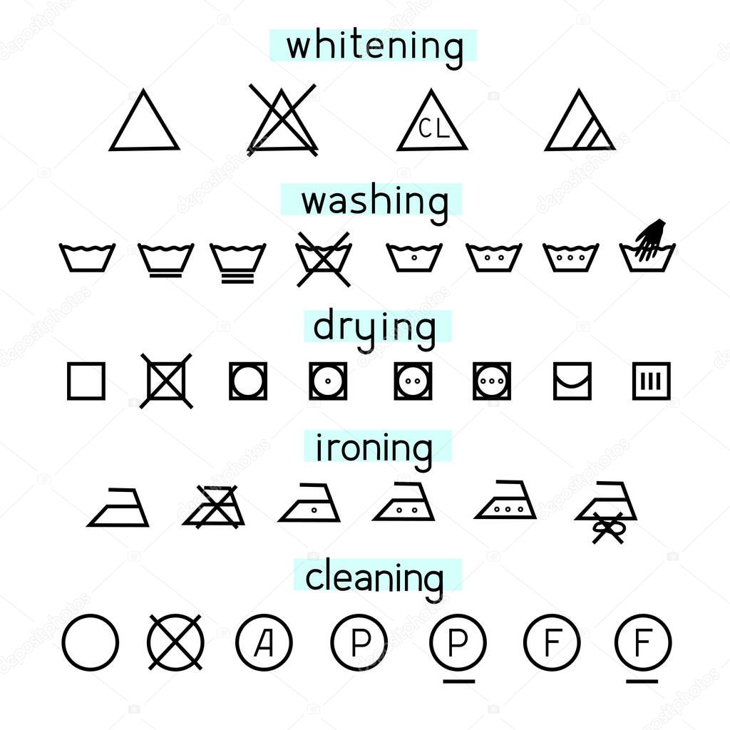 simple set clothes icons for washing