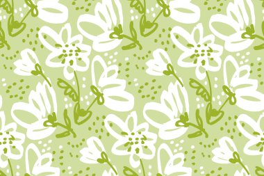 Elle çizilmiş çiçeksiz desen. 