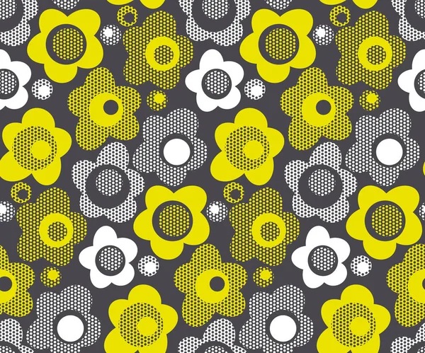 Lato żółty kolor kwiatowy wzór — Wektor stockowy