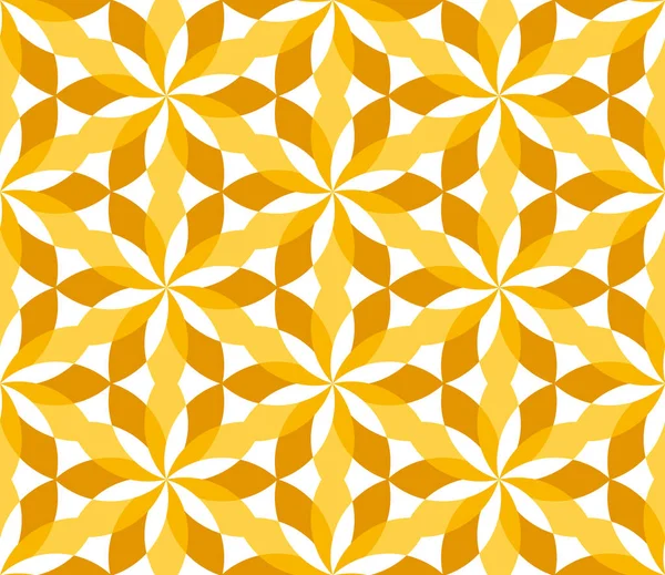 Jaune soleil motif géométrique floral sans couture . — Image vectorielle