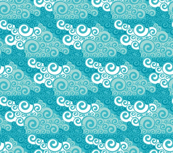 Mavi su oryantal seamless modeli.