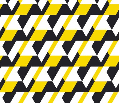 Sarı ve balck geometrik seamless modeli.