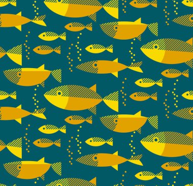 retro renkli altın balık seamless modeli.