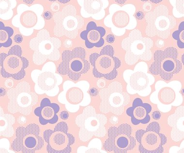 şirin bebek tarzı çiçek desenli pastel renkli. 