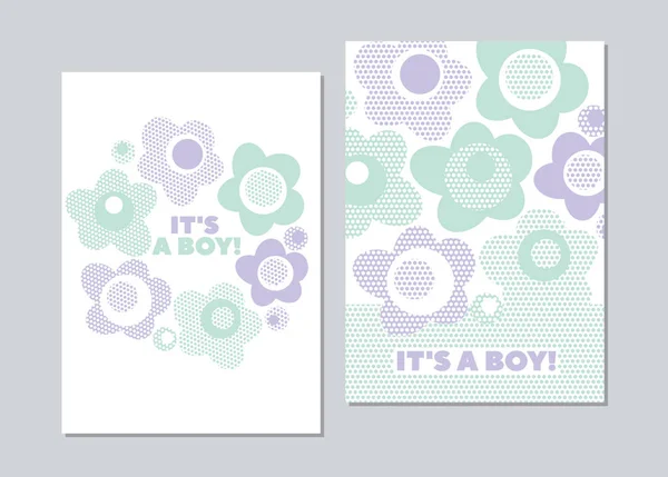 Πρότυπο floral κάρτα στυλ μωρού σε παστέλ χρώμα. — Διανυσματικό Αρχείο