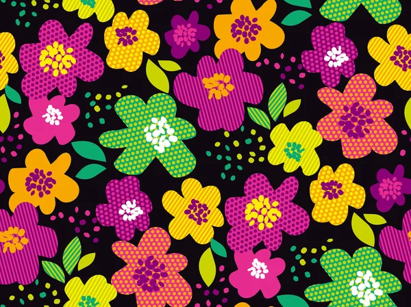 Modèle sans couture floral abstrait de couleur tropicale . — Image vectorielle