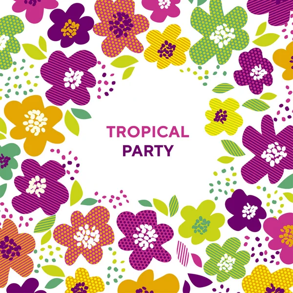 Patrón floral de color tropical abstracto . — Vector de stock