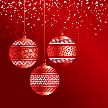 Altın dekor lüks kırmızı xmas baloncuklarla 