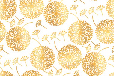 Zarif altın geometrik karahindiba çiçekler 