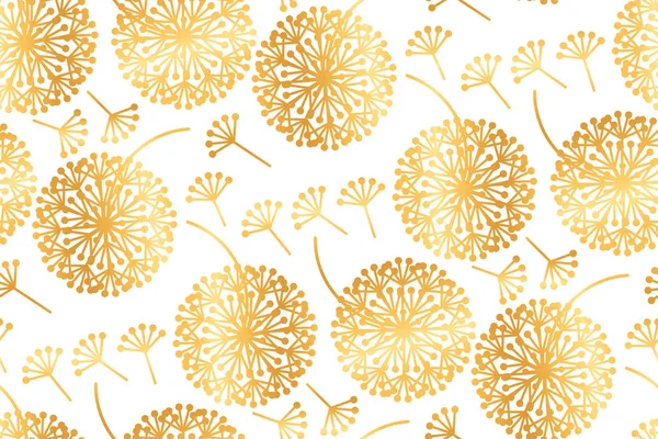 Elegante goldene geometrische Löwenzahnblüten — Stockvektor