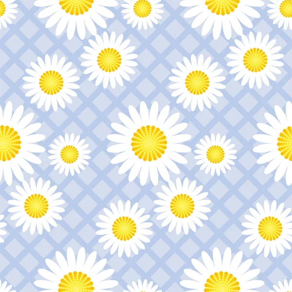 Cute classic daisy flowers seamless pattern — Stock Vector