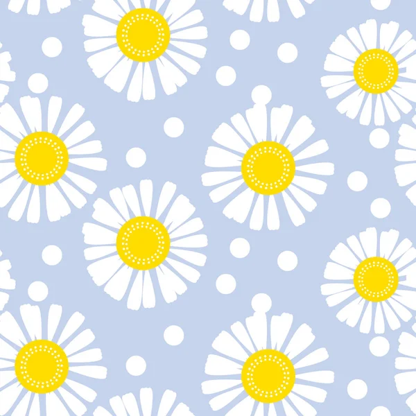 Daisy flower seamless pattern for background — Stock Vector