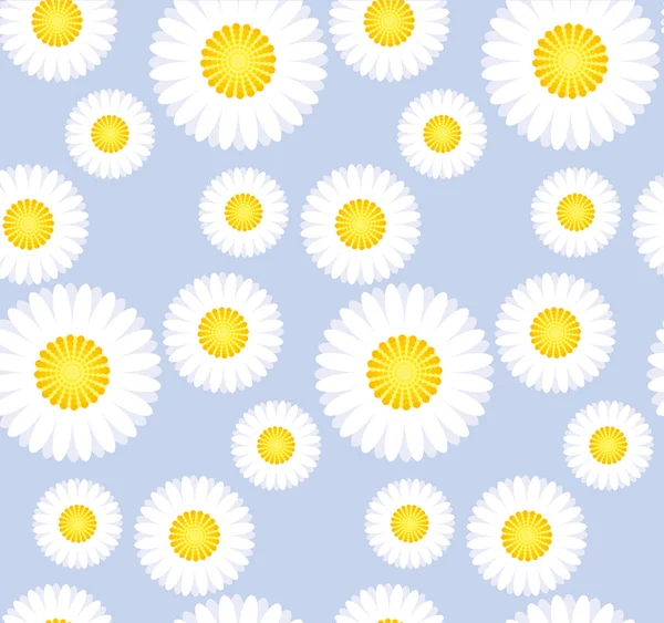 Daisy flower seamless pattern for background — Stock Vector