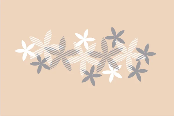 Elegante patrón floral beige rosado — Vector de stock