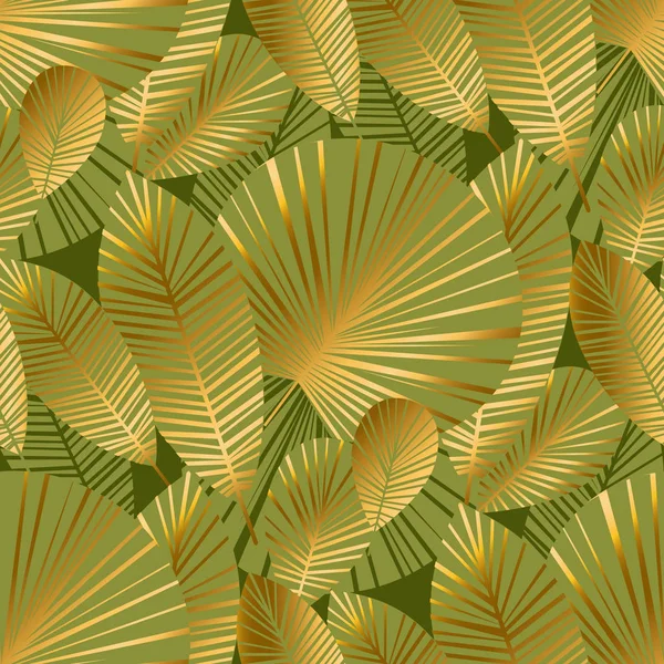 Abstracte tropische gebladerte naadloze patroon — Stockvector
