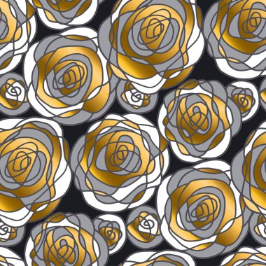 Altın kavramı çiçek Dikişsiz desen gül. 