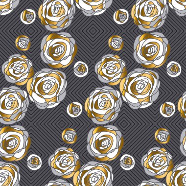 Soyut dekoratif çiçek Dikişsiz desen gül. 