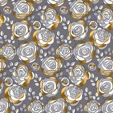 Soyut dekoratif çiçek Dikişsiz desen gül. 