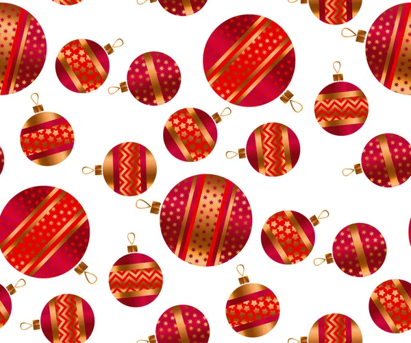 Verspreide xmas kerstballen naadloze patroon. — Stockvector