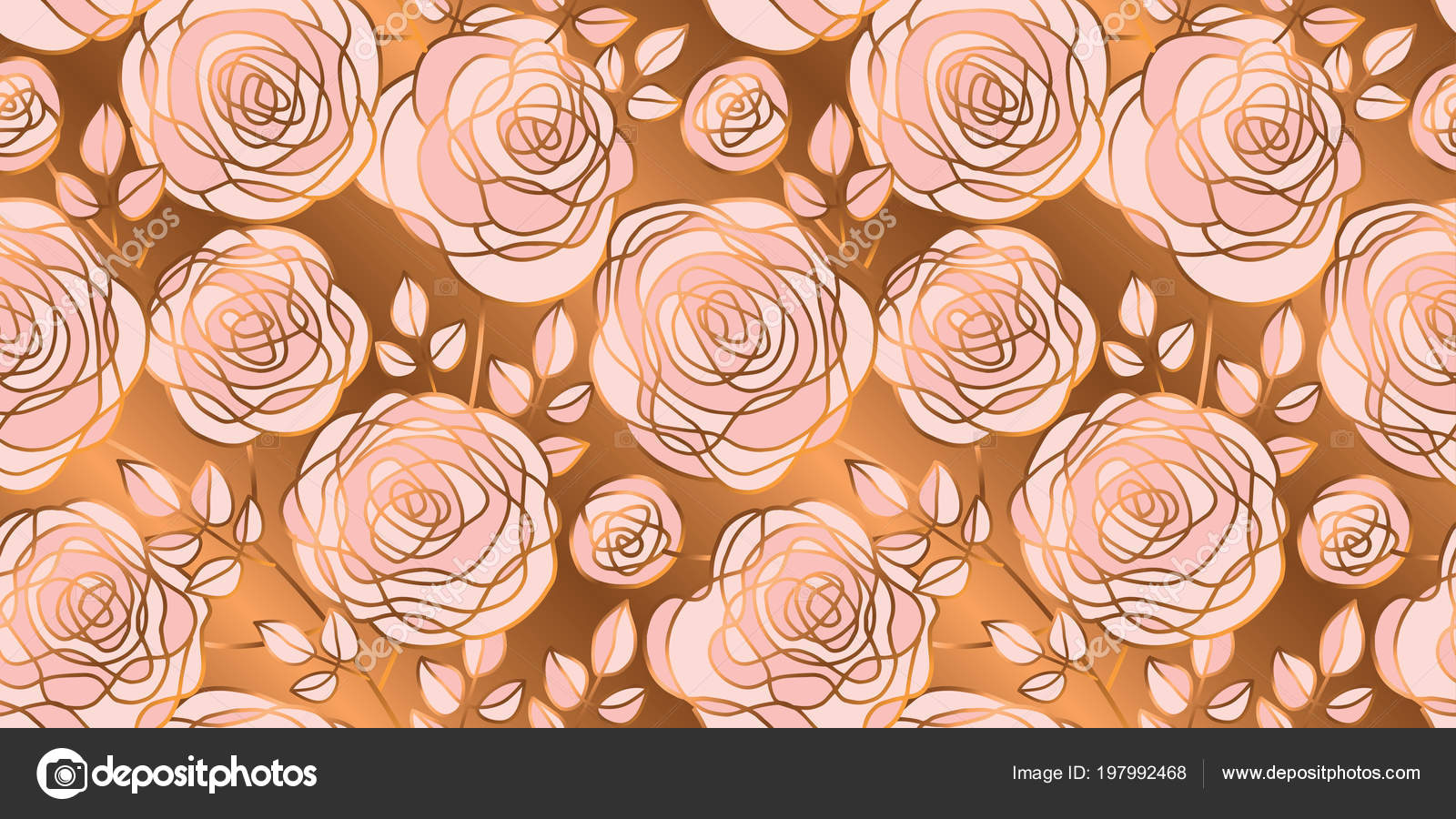 Luxury palepink gold abstract rose flowers seamless pattern Stock Vector by  ©Galyna 197992468, image size:1600x900