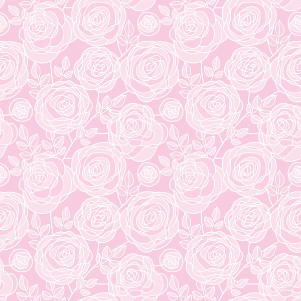 シンプルな淡い色のバラの花のシームレスなパターン. — ストックベクタ