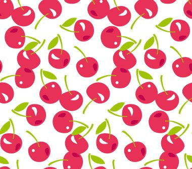 Kırmızı basit kiraz seamless modeli. 