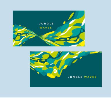 Tropik renk soyut dalgalı eğri tasarım öğesi
