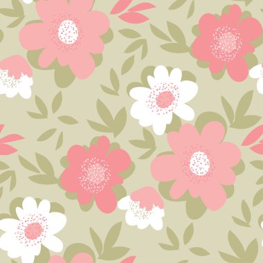 Pastel vintage renk çiçek seamless modeli 