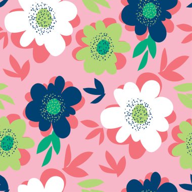 Parlak soyut çiçek seamless modeli 