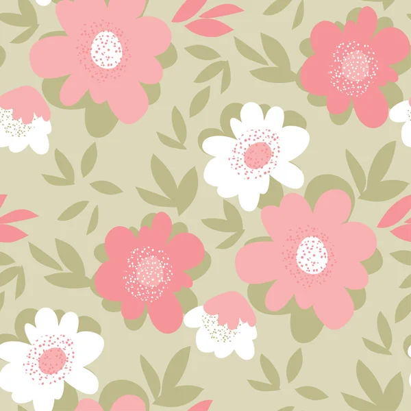 Pastel motif de fleur de couleur vintage sans couture — Image vectorielle