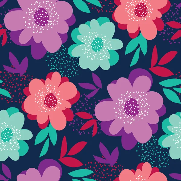 Το καλοκαίρι ζωντανό χρώμα floral μοτίβο άνευ ραφής — Διανυσματικό Αρχείο