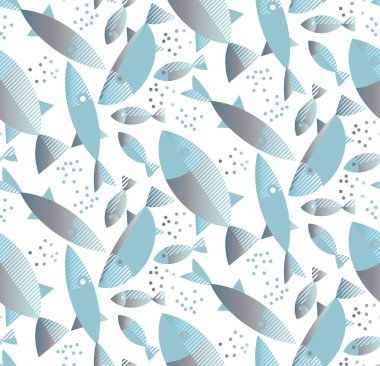 mavi nehir balık seamless modeli. 