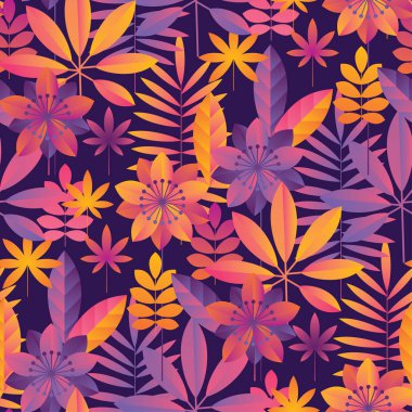 Parlak ultraviyole tropikal seamless modeli. 