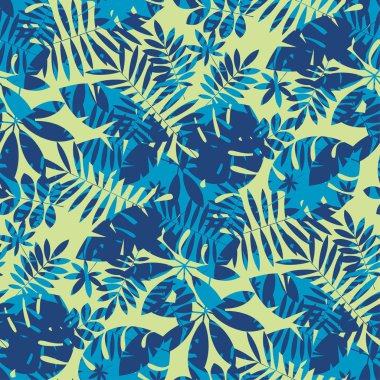 Canlı parlak orman bitki örtüsü seamless modeli.