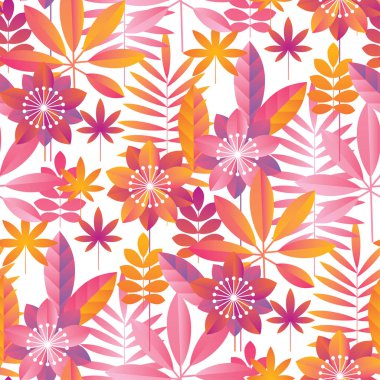 Canlı pembe ve sarı tropikal seamless modeli