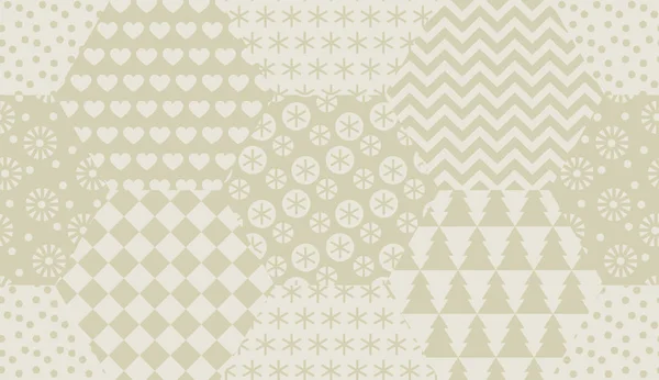 Pale ivory color xmas seamless pattern — Stock Vector