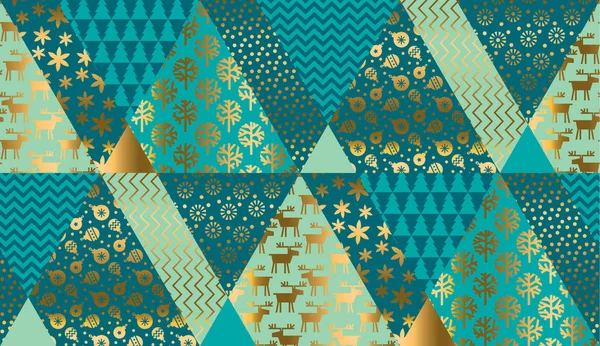 Luxury xmas patchwork seamless pattern — Stock Vector