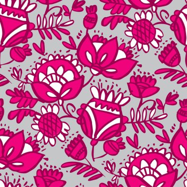 Çiçek ve yapraklı kusursuz çiçek deseni