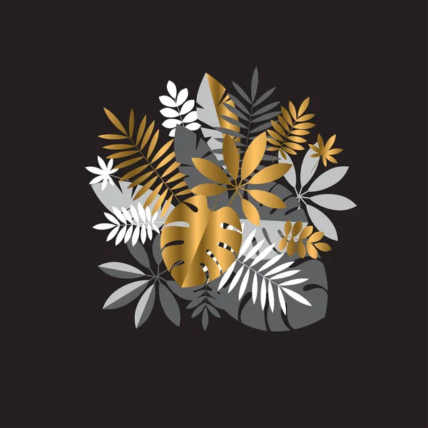 Tasarım öğesi lüks soyut tropikal yaprak 