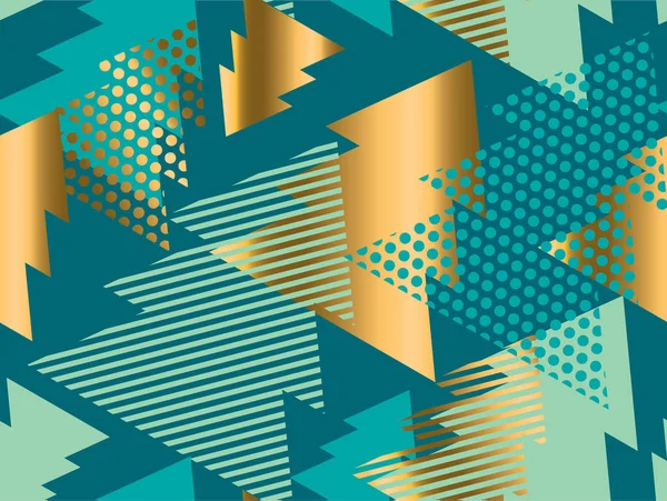 Arbre de Noël géométrique motif sans couture pour arrière-plan — Image vectorielle