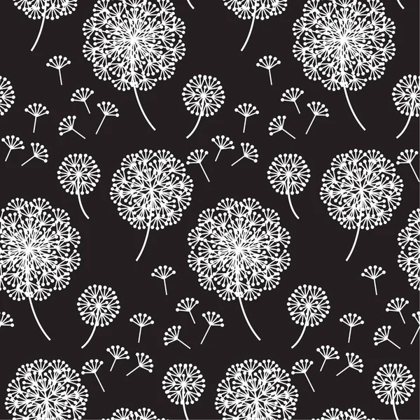 Siyah ve beyaz soyut karahindiba çiçekler 