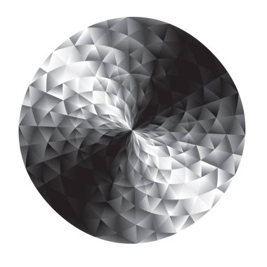 Soyut siyah beyaz geometri yuvarlak tasarım öğesi.