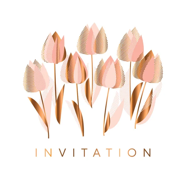 Luxury abstract tulip flowers vector illustration. — Stock Vector