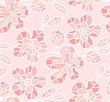 İhale pastel pembe sakura seamless modeli çiçekler.