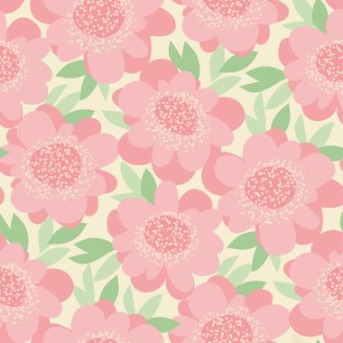 Pastel dekoratif ihale çiçek seamless modeli.