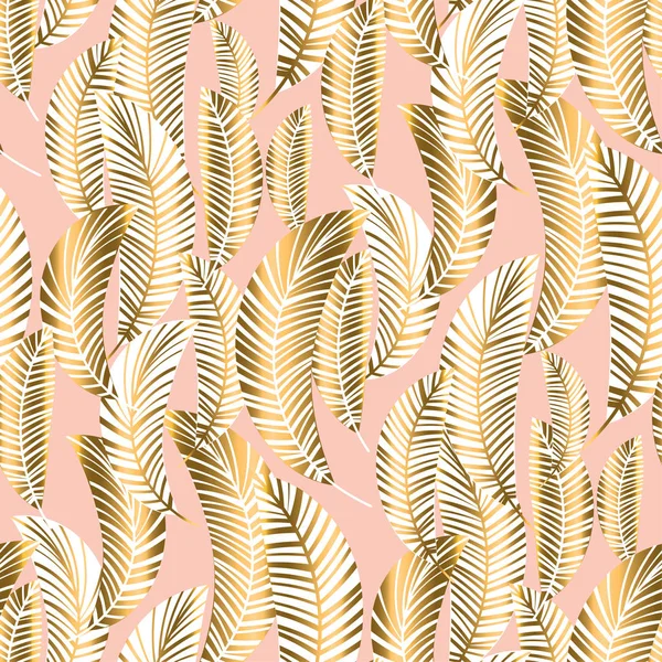 Pastel de lujo exótico patrón sin costura con hojas de palma — Vector de stock