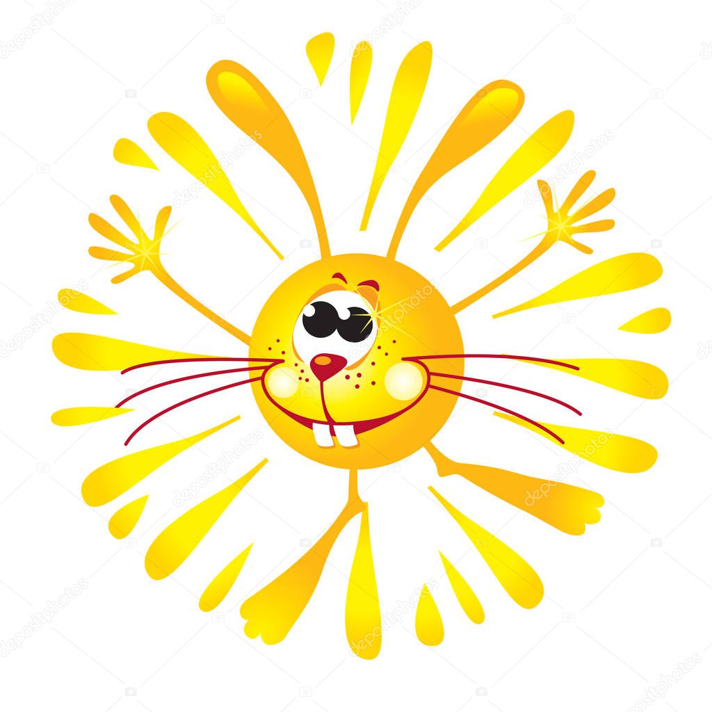 Sunny bunny mascot shining and smiling 