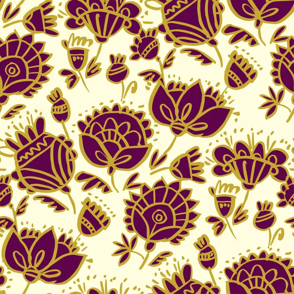 Style folklorique motif floral classique . — Image vectorielle