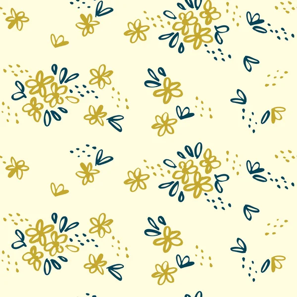 Naive einfache florale nahtlose Muster — Stockvektor